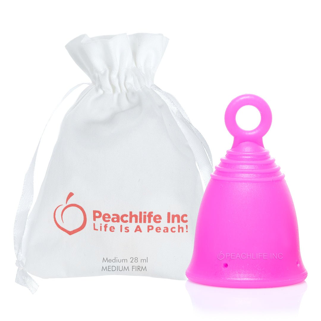 Peachlife Ring Tab Silicone Menstrual Cup - Easy Removal - No Spill