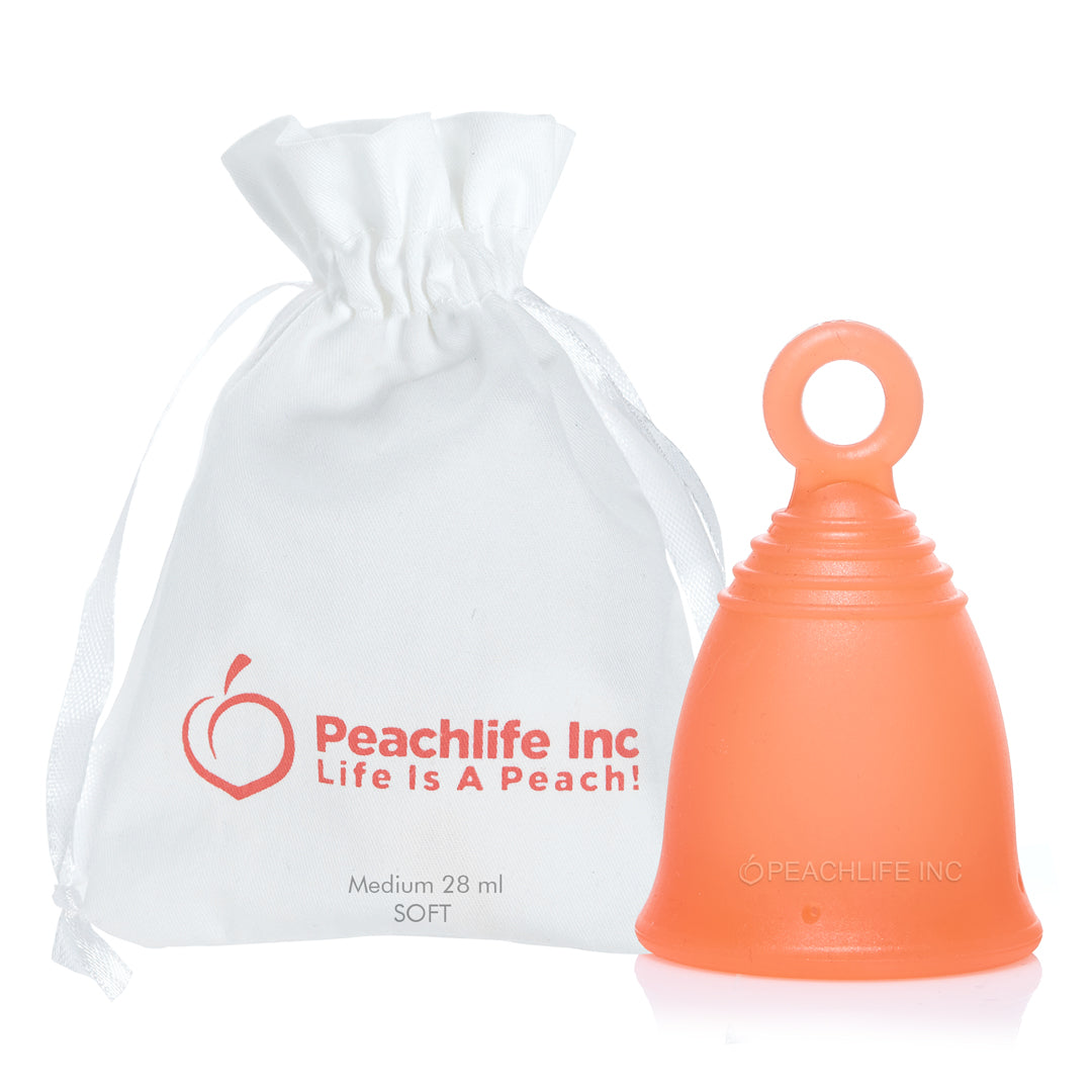 Peachlife Ring Tab Silicone Menstrual Cup - Easy Removal - No Spill