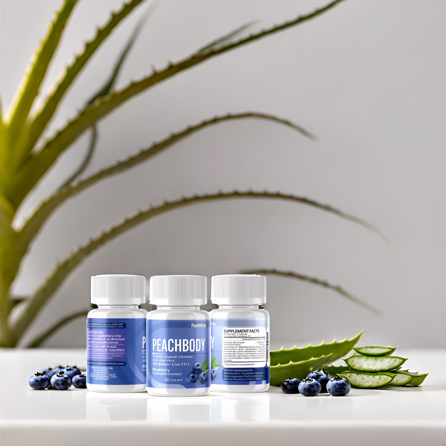 Peachlife Flavored & Scented Probiotic Suppositories with Aloe Vera - 11 Strains - Peachbody