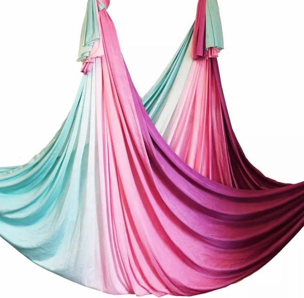 Gradient pink & aqua aerial Silks kit