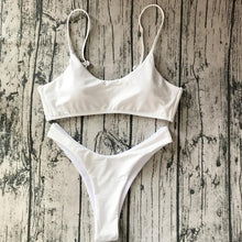 Load image into Gallery viewer, White Simplicity High Waisted Bikini Set