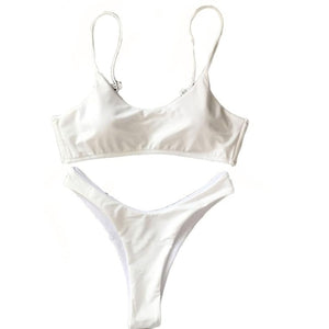 White Simplicity High Waisted Bikini Set