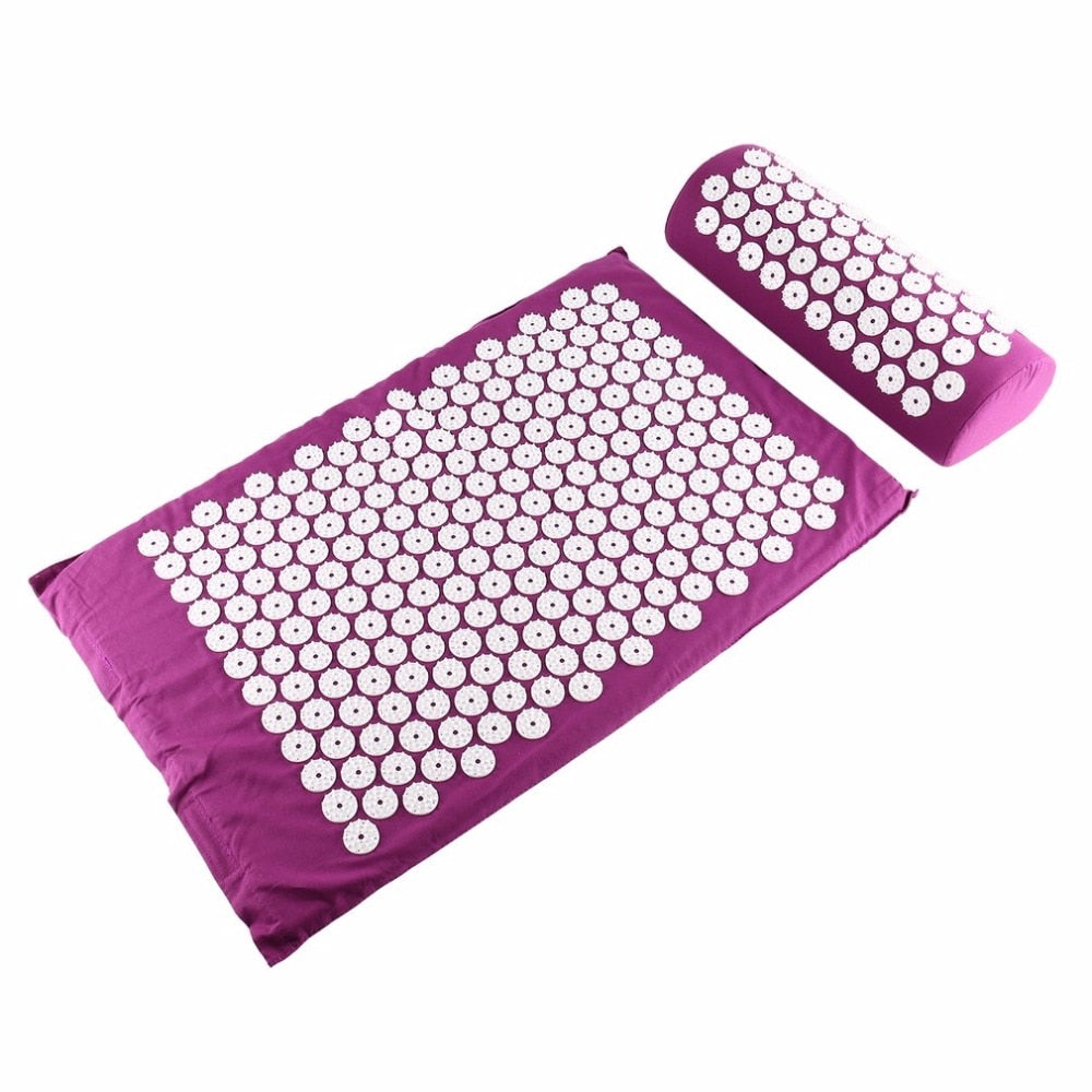 Massager Yoga Cushion Mat Set - Acupressure for Relieving Stress, Muscle Tension